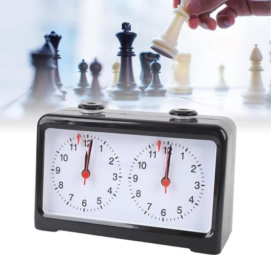 Mekaniskt schackur - Analog timer - Schackspel - Tyst knapp - Ej specificerat - Svart