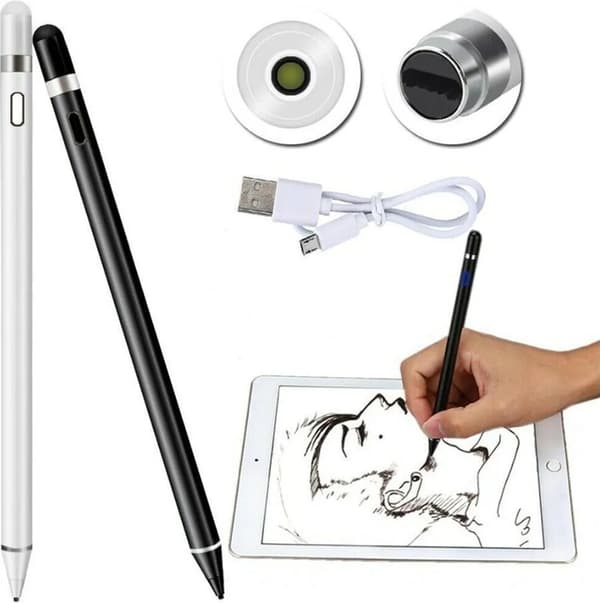 Universal kapacitiv styluspen til iOS/Android-systemer, Apple iPad og iPhone (Farve: Hvid)