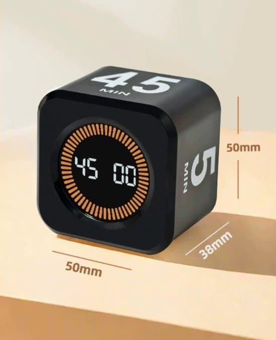 Interaktiv Visuel Pomodoro Timer Terning med Tyngdekraftssensor og Hukommelse til Madlavning