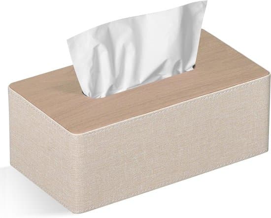 Rektangulær PU-læder Tissueboksbetrækholder til badeværelseskommode - Beige