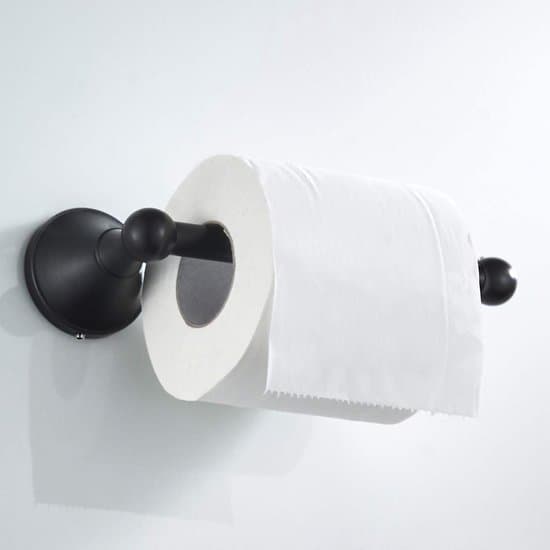 Retro wc-paperiteline, messinkinen keittiörullapidike - musta
