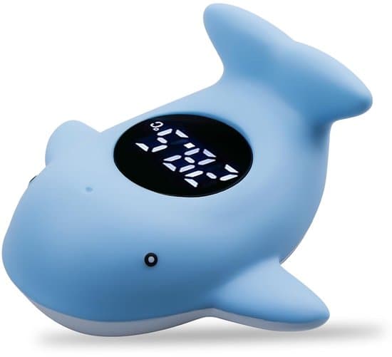 Valformad babybadtermometer, digital och flyter på vatten