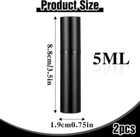 Påfyllningsbar Parfymatomizer, 5ml, 2-pack, Parfymatomizer, Påfyllningsbar Sprayflaska för Resor, Svart