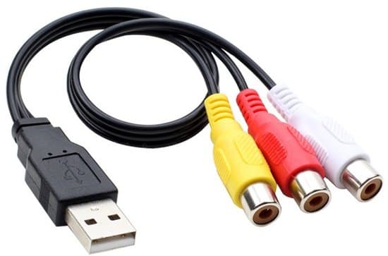 USB til RCA-kabel, RCA-kabel, USB 2.0-stik til 3 RCA-porte, AV-interface, 150 cm