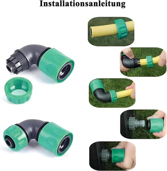 2 stycken trädgårdsslang vinkeladapter 90 grader - För 1/2\" slang