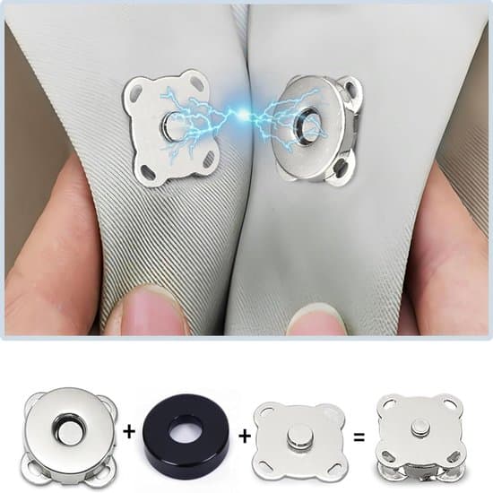 30-pack 20 mm silver sydda magnetlås för kläder och väskor