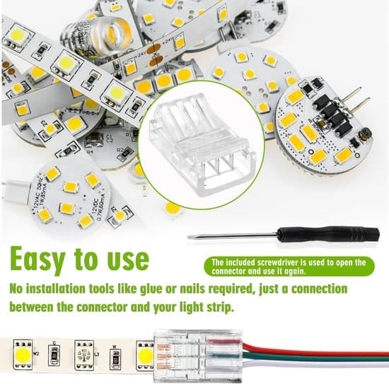 3-bens LED COB RGB Lysbåndsforbindelse til 10 mm bånd - Hurtig adapter
