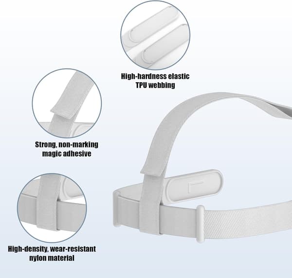 Hovedbånd til Oculus Quest 2 headset, justerbart og udskifteligt VR headset tilbehør.