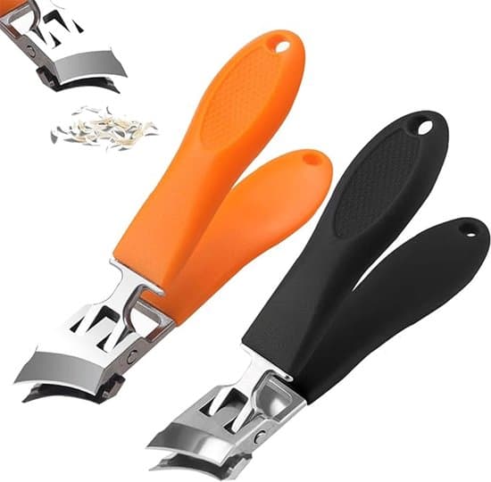 2-delt vinklet negleklipper sæt i rustfrit stål - Sort/Orange