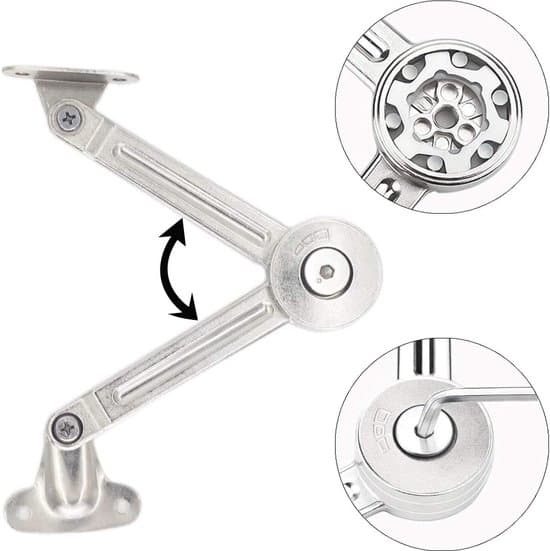 2-pack gångjärn i silverzinklegering med låsbart lock och fällbart skåp