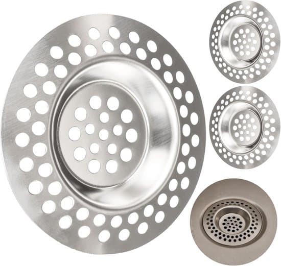 Avloppssil, 3-delat set, 70 mm diameter, idealisk för diskhoar och duschrum