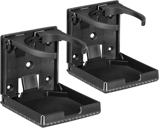 Drikkevareholdere, 2-pak, foldbare, til biler/både/lastbiler, 60-100 mm, Sort