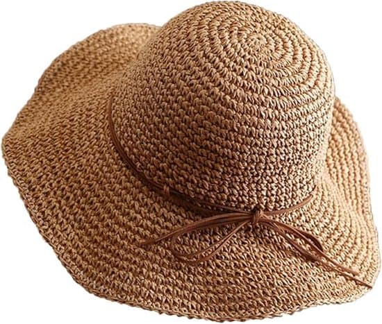 Dame stråhat - Stråhat - Solhat - Fiskerhat - Sammenfoldelig - Khaki