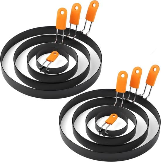Äggringar - Rostfritt stål - Set om 8 - Olika storlekar