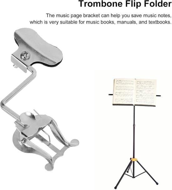 Mini musikbogholder med trompetmusikstativ og marchorkester universelle noder - Sølv