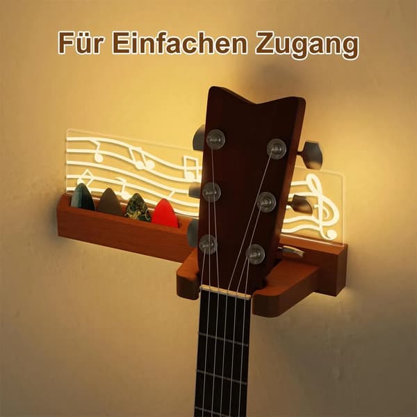 Gitarrställ, gitarrväggfästen, gitarrpresenter med LED-lampor, väggmonterade gitarrställ, notdesign, akustisk-elektriska basar.