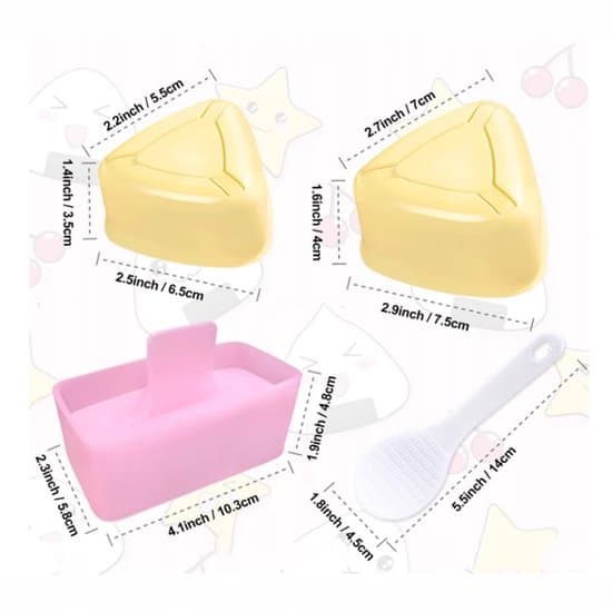 8-delat triangulärt sushiformset för DIY-risbollar