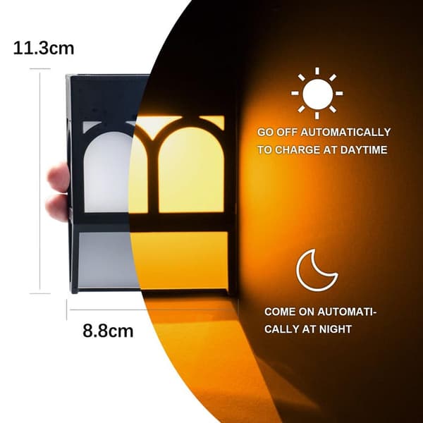 6-pak udendørs solcellelamper, dual-mode LED solcellehegnslamper, vandtætte solcellehavelamper, solcellevæglamper