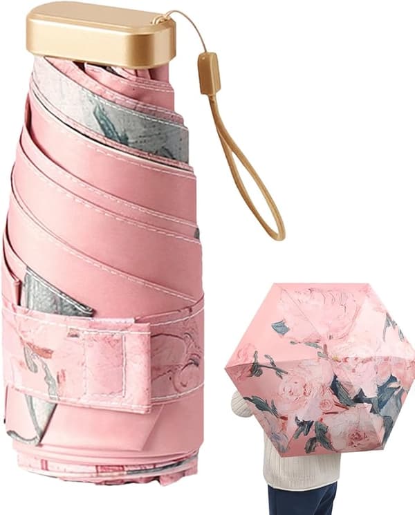 Mini Paraply Kunstnerisk Solskærm - Pink