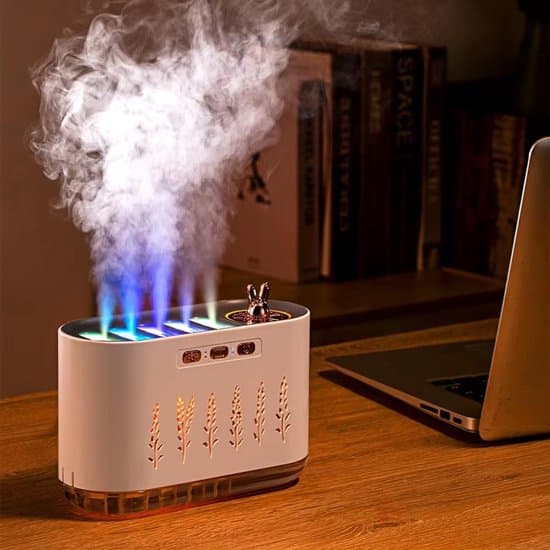 Stemme-styret luftfugter, lydløs soveværelse aroma diffuser med sprøjte
