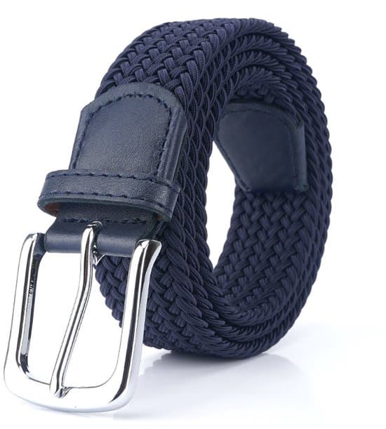 Bälte - Elastiskt midjeband - Unisex vävt elastiskt midjeband - Bredd 3,4 cm - Längd 125 cm - Mörkblå