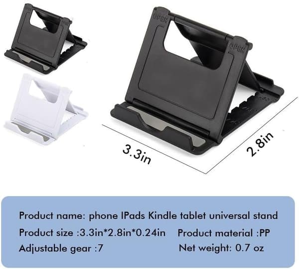 Bärbart skrivbordstelefonställ, [5-pack] hopfällbart, fickformat, justerbart stativ, för skrivbordsanvändning, för iPhone, iPad, Kindle och Android...