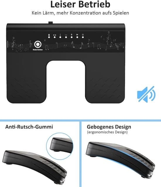 Bluetooth sidevendingspedal, 6 tilstande, lydløs til liveoptrædener