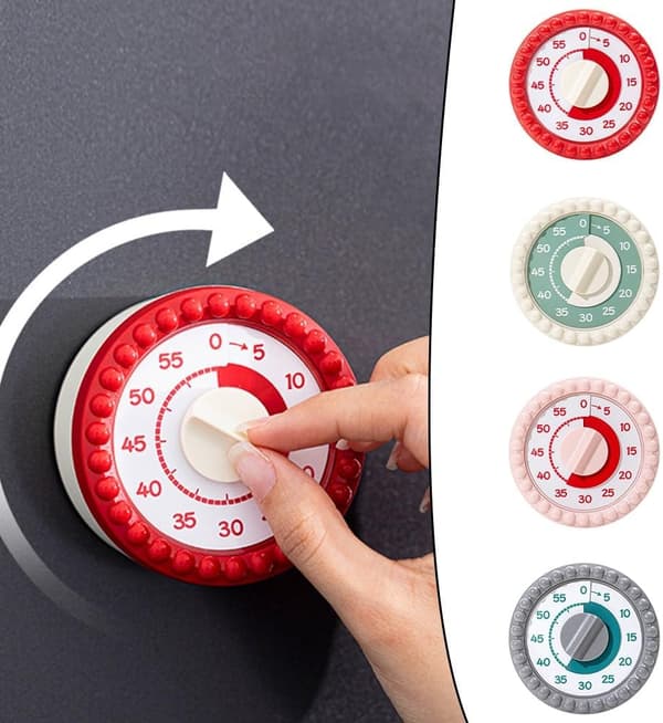 Multifunktionell timerhanterare, studietimer för studenter och kökspåminnelse, justerbara inställningar, bärbar design, plast (grå)