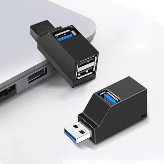 USB 3.0-hub med 3 porte - USB-dock, datacenter, USB-splitter, USB-adapter til pc'er og kompatible enheder