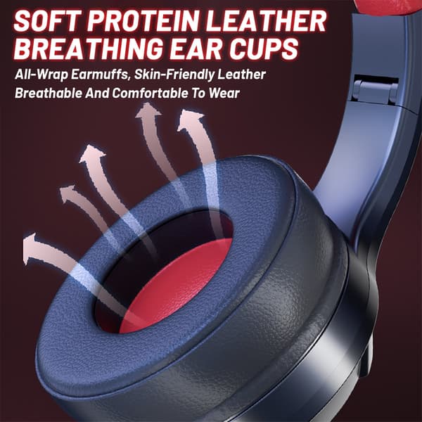 Hovedtelefoner med mikrofon, rød