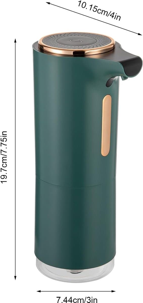Genopladelig infrarød sensor sæbedispenser, 250 ml, Grøn