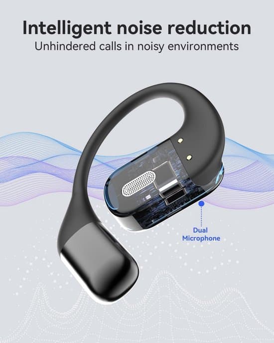Bluetooth-øretelefoner, åbne Bluetooth 5.3 trådløse ørepropper, 30-timers batteri