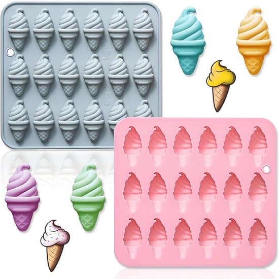 Mini silikonformar för glasstrutar och fondant - 2-pack - Rosa