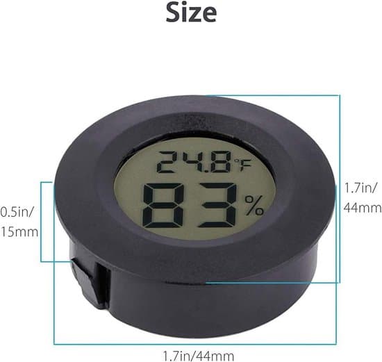 Mini Termometer og Hygrometer - Hygrometer - Indendørs Klimamonitor - Hurtig respons, hvert 10. sekund - 2-pak - Sort