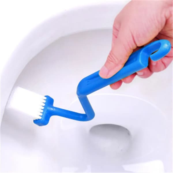 3-delt toiletskålbørstesæt, V-formet plast, buet