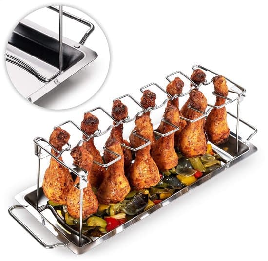 Grillet Kyllingestativ - Ideel til Grillning - Lavet af Rustfrit Stål