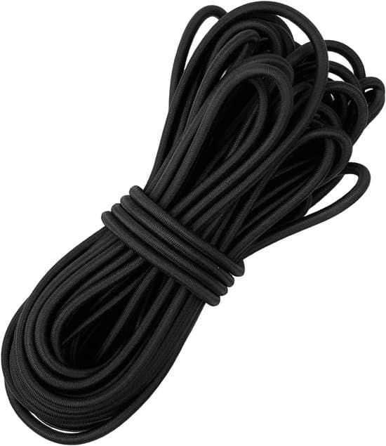 10m Multifunktionel Elastisk Gummisnor (5m x 2, 2,5mm Diameter) til Camping og Havearbejde - Sort