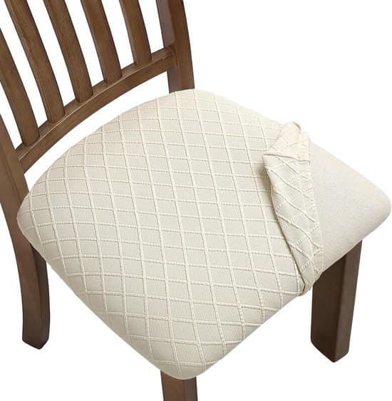Stretch stolsöverdrag - 6 delar - Beige