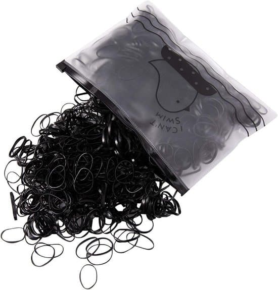 1000 stk. bløde mini-gummibånd til fletning af børnehår, små dreadlocks, bryllupsfrisurer og mere (sort)