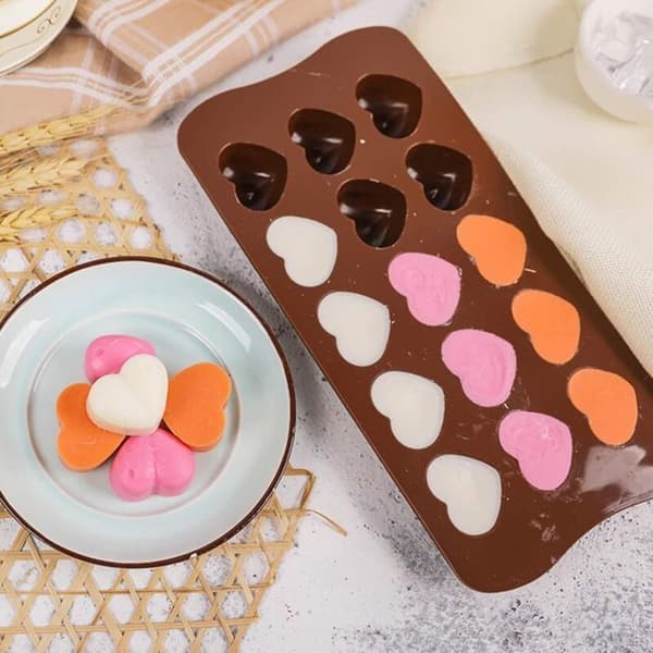 15-hulrum honningkage hjerteformet chokoladeform