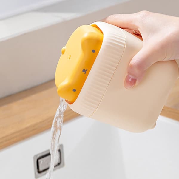 10x8.5x12.5 cm - Gul - Køkkenopvaskemiddeldispenser - Tryk-type Sæbedispenser - Sæbedispenser - Væskedispenser - Køkken essentiel