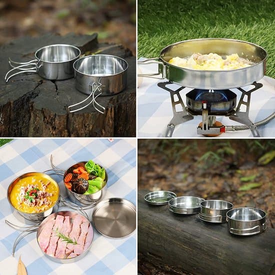 4-delat campingkokset, rostfritt stål, 450g