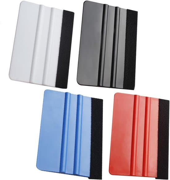 Vinylskrapaset - Plastskrapa - Tar bort luftbubblor - Flexibelt material - 4-delat set - Gul