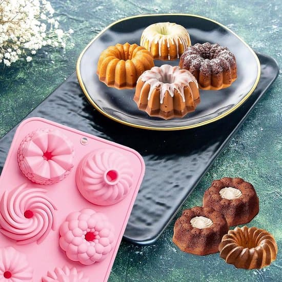 2x Mini Silikone Bageforme til Turbaner, Donuts og Muffins