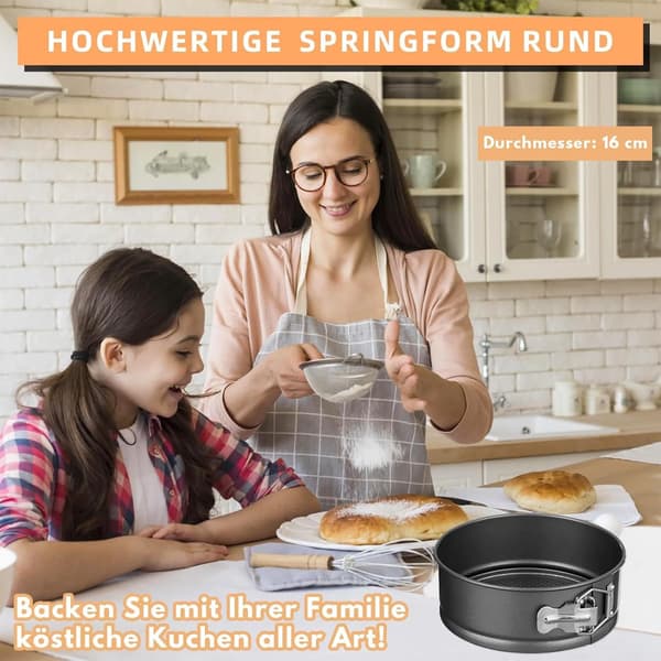 Rund springform, 16 cm kakform, rund platt bakform, springform, kakbakform