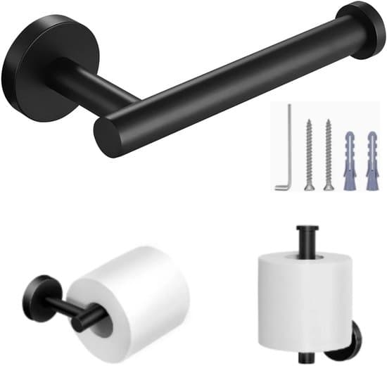 16,3 cm Vægmonteret Toiletpapirholder i Rustfrit Stål - Sort
