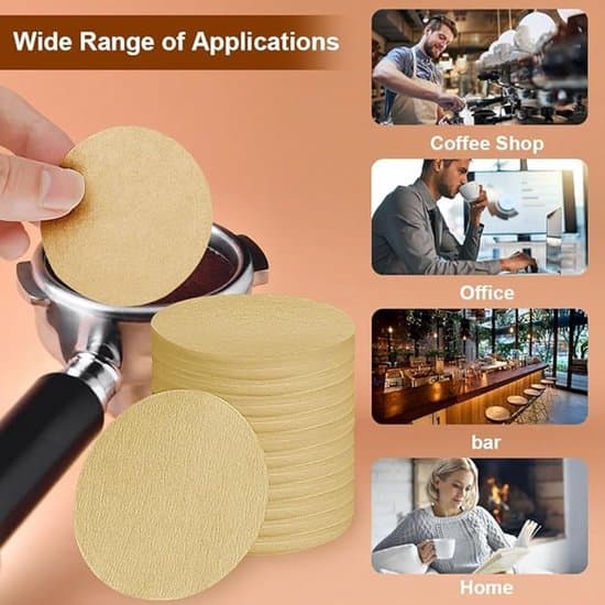 400 runda kaffefilter - 58 mm - Espressodispensering - Khaki