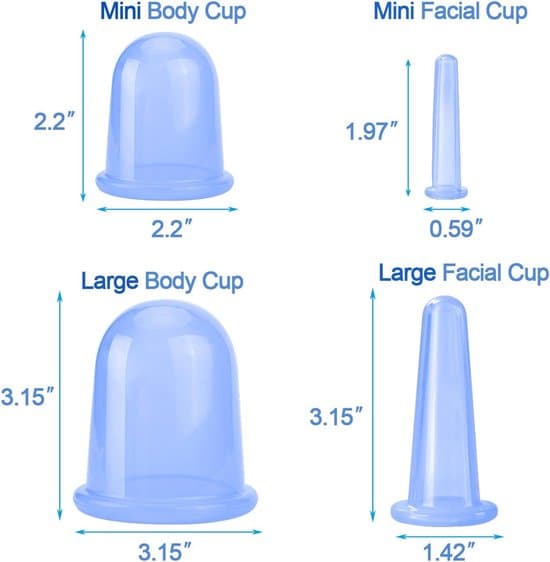 Cupping Terapi Sæt til Krops- og Ansigtsmassage - 7 Silikonekopper til Anti-Cellulite Behandling derhjemme
