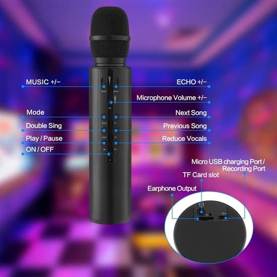 Trådlös karaokemikrofon - Bluetooth-högtalare - USB