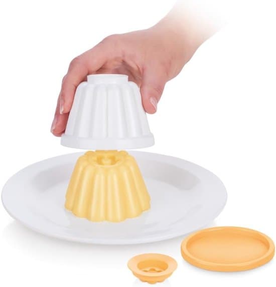 4 Puddingformar - Puddingformar - Lockförsedda koppar - Vaniljkrämformar - 150ml - DIY - Verktyg för desserter - 7cm - Vit
